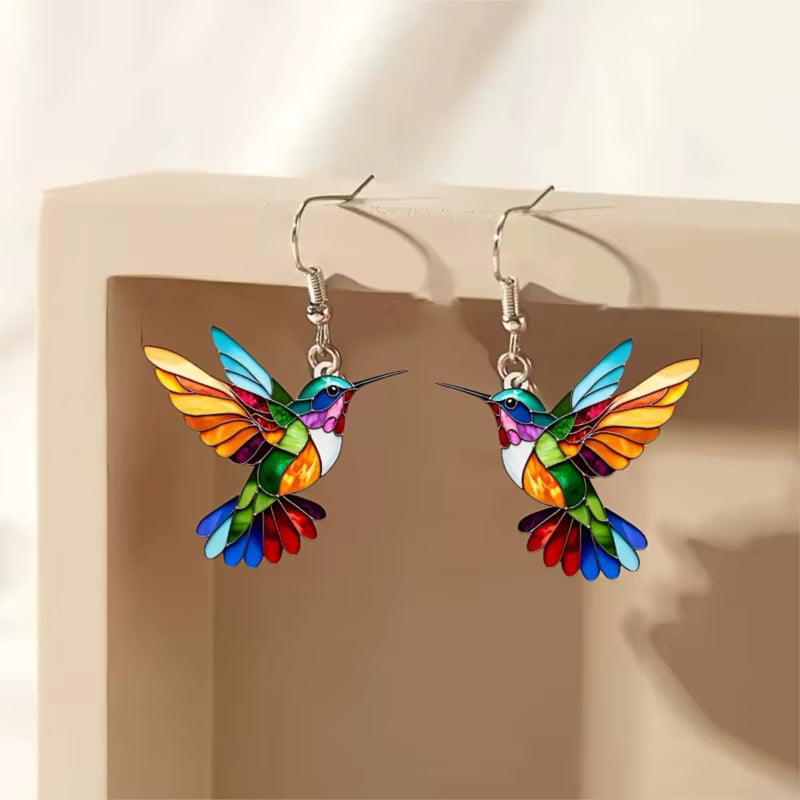 Hummingbird Glow Earrings – Breast Cancer Support & Hope