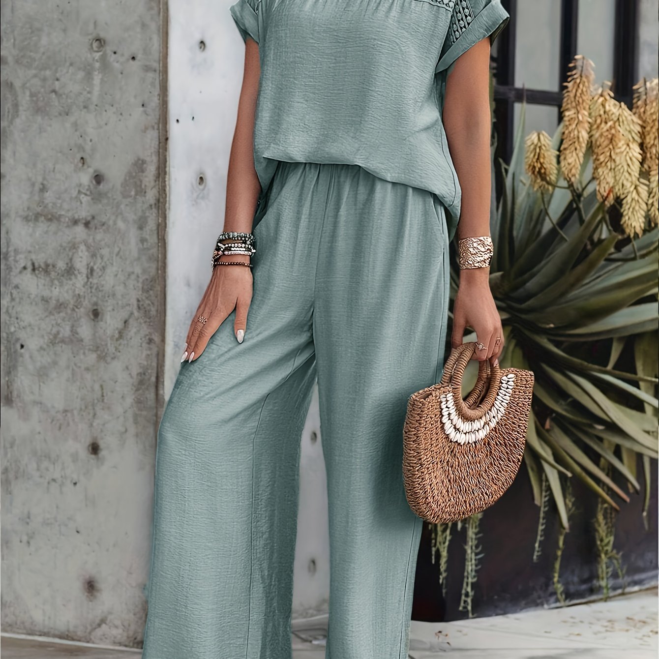 Luna Set – Short Sleeve Top & Comfortable Fit