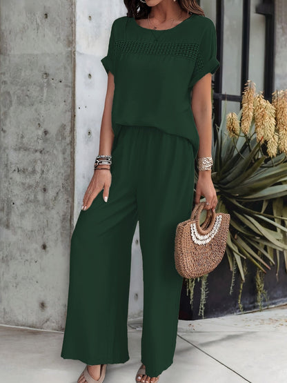 Luna Set – Short Sleeve Top & Comfortable Fit