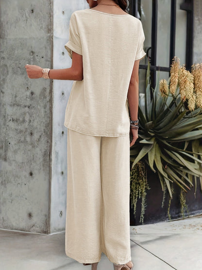Luna Set – Short Sleeve Top & Comfortable Fit
