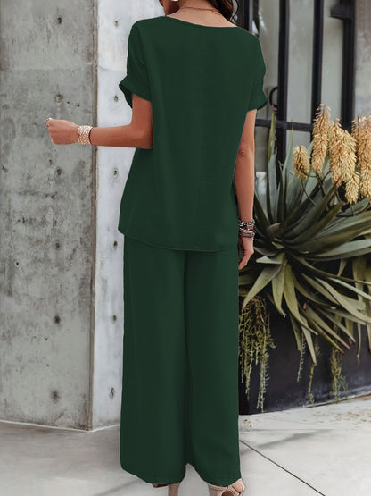 Luna Set – Short Sleeve Top & Comfortable Fit