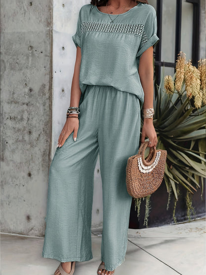 Luna Set – Short Sleeve Top & Comfortable Fit