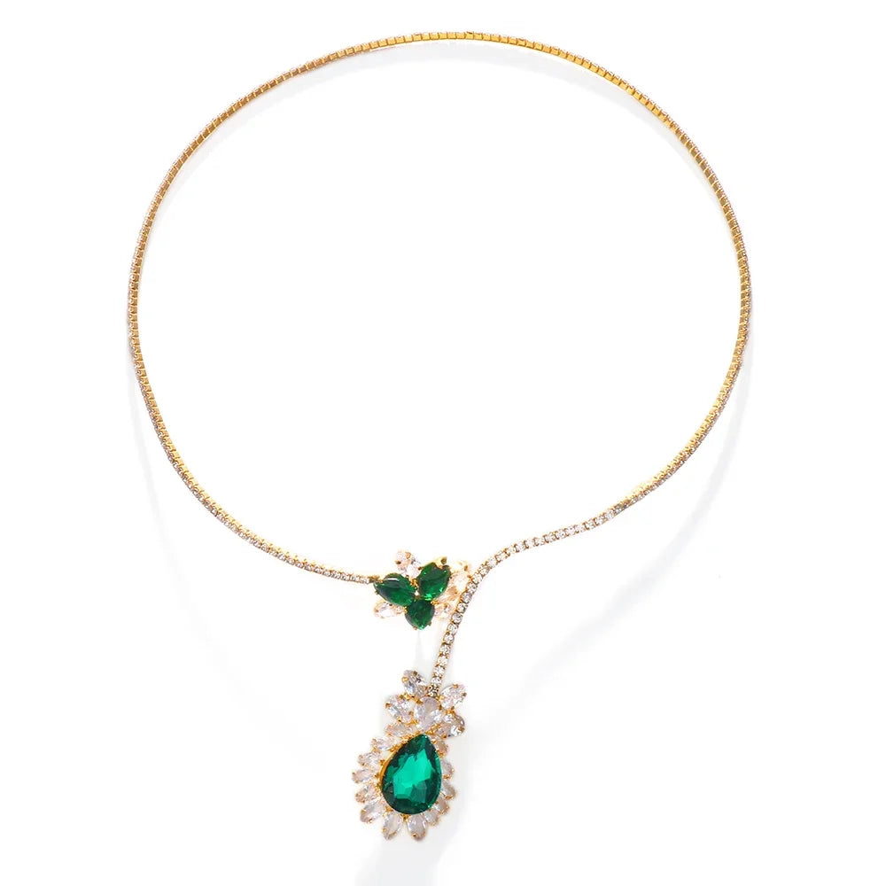 Vintage Emerald Blossom Necklace