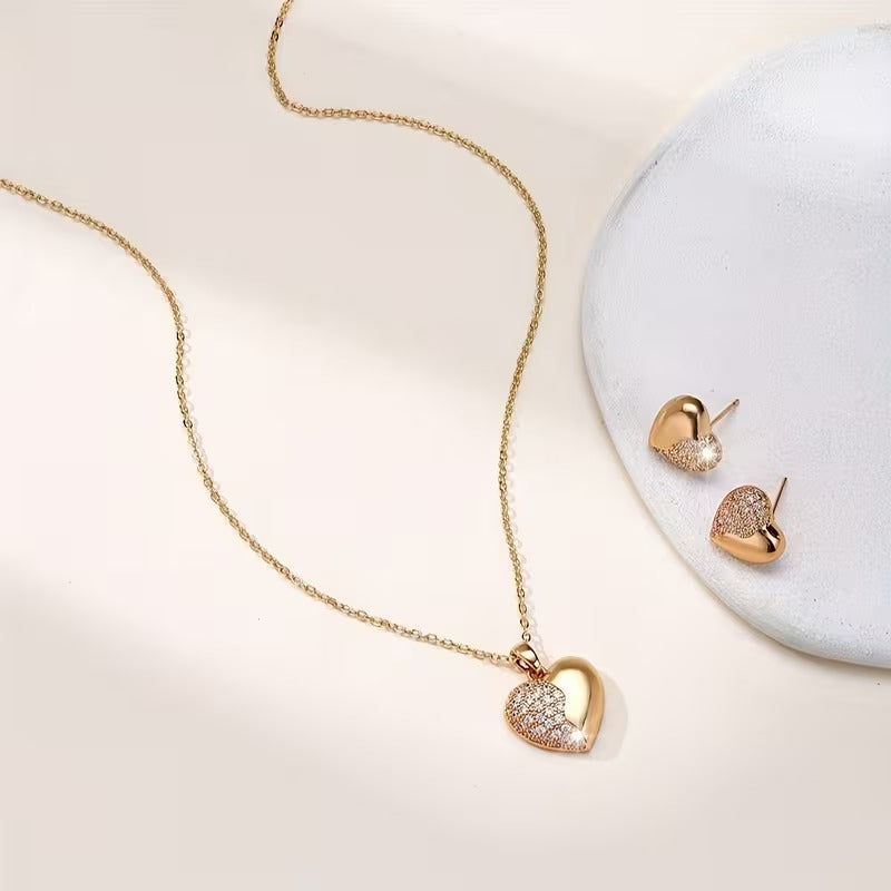 Limited Edition Breast Cancer Awareness Heart Pendant Set | Get 1+1 Free!