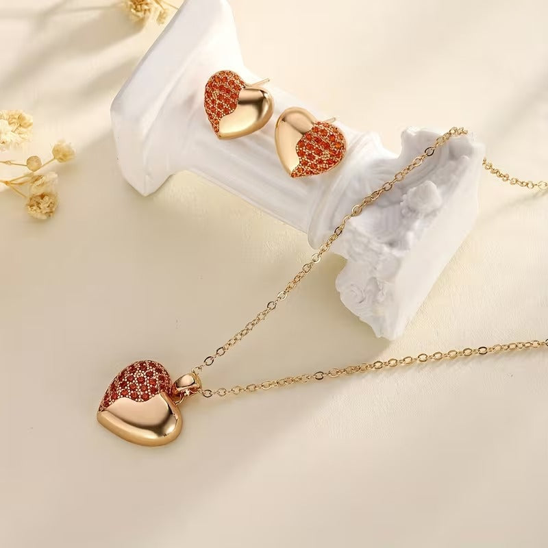 Limited Edition Breast Cancer Awareness Heart Pendant Set | Get 1+1 Free!