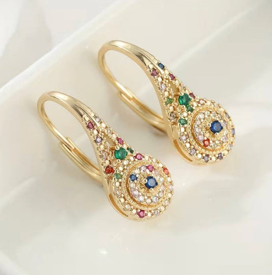 Multicolor Sparkle Elegance Breast Cancer Awareness Earrings | 1+1 Free Today
