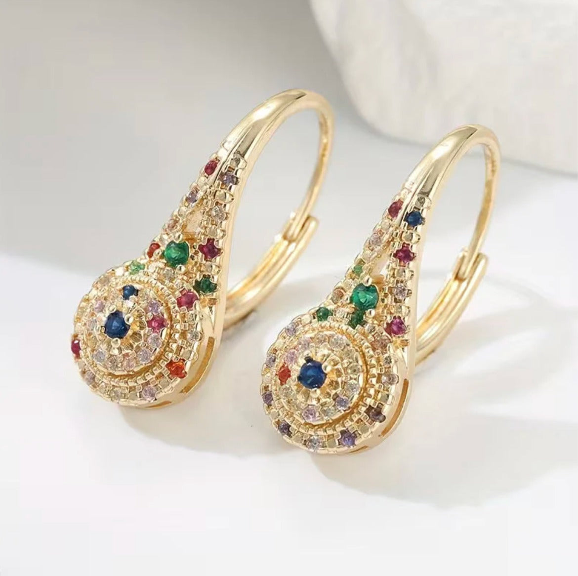 Multicolor Sparkle Elegance Breast Cancer Awareness Earrings | 1+1 Free Today