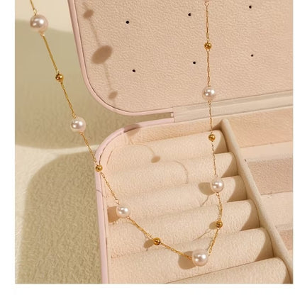 Breast Cancer Awareness Pearl Necklace | 1+1 Free Today