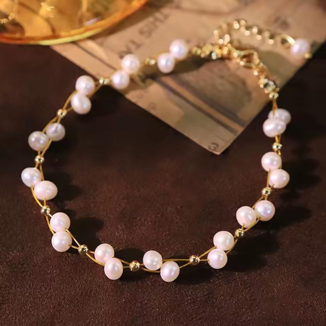 Breast Cancer Awareness | Pearl Bracelet | 1+1 Free Today