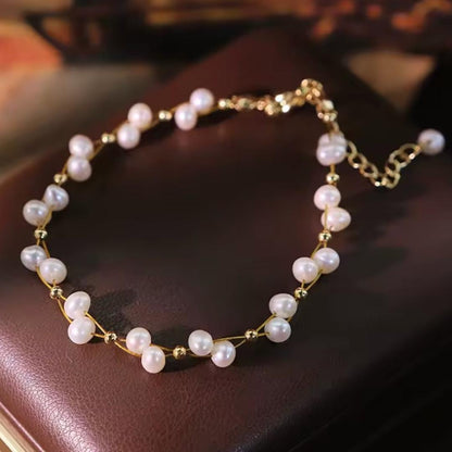 Breast Cancer Awareness | Pearl Bracelet | 1+1 Free Today