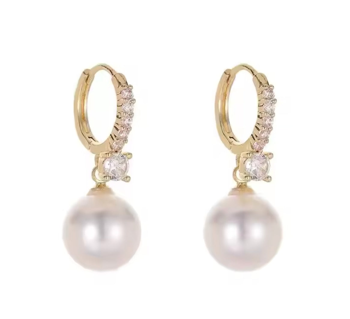 Breast Cancer Awareness | White Hanging Pearl Drops | 1+1 Free Today