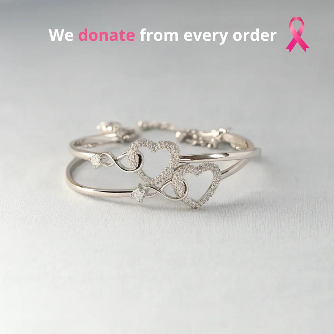 Breast Cancer Support Heart Bracelets | Get 1+1 Free!