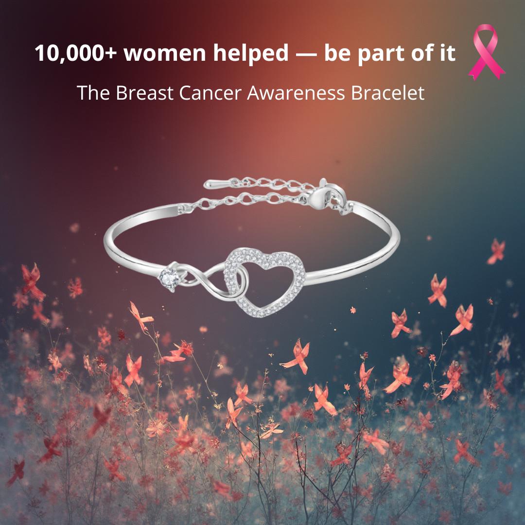Breast Cancer Support Heart Bracelets | Get 1+1 Free!