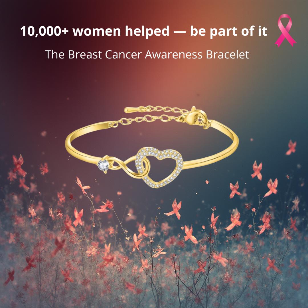 Breast Cancer Support Heart Bracelets | Get 1+1 Free!