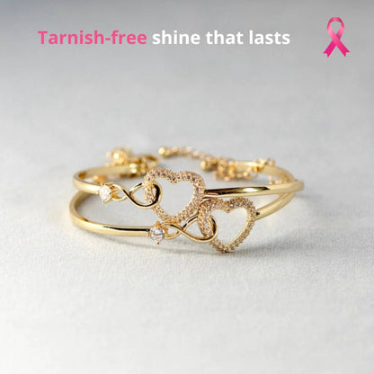 Breast Cancer Support Heart Bracelets | Get 1+1 Free!