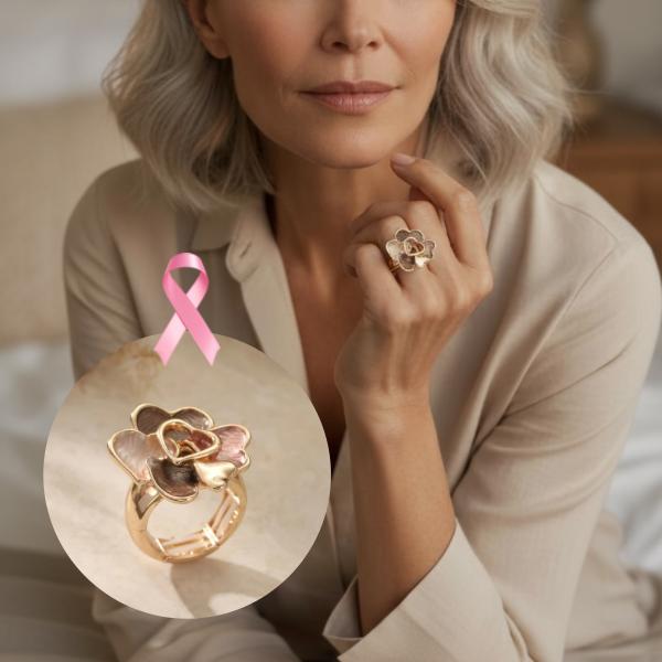 Heart-Shaped Floral Rings | Support Breast Cancer | 1+1 FREE TODAY