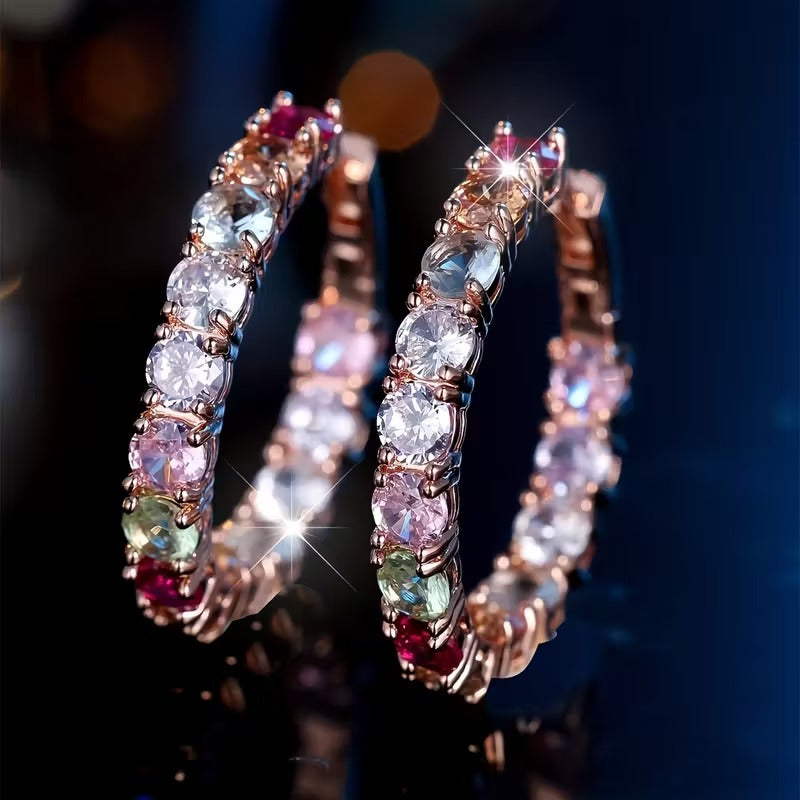 All Cancer Awareness Hope Earrings with Multi-Coloured Crystals | Get 1+1 Free Today