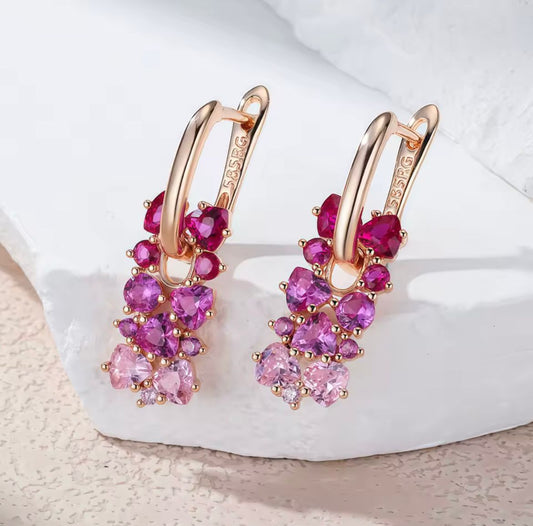 Breast Cancer Awareness Gradient Stone Earrings | 1+1 Free Today