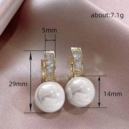 Breast Cancer Awareness White Pearl Earrings | 1+1 Free Today