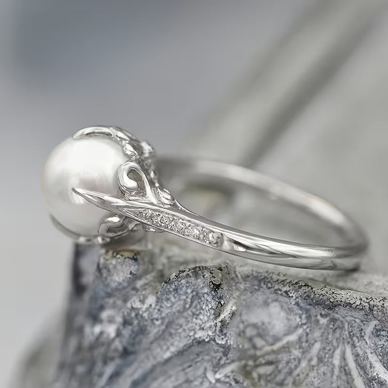 Breast Cancer Awareness Classic Pearl Ring
