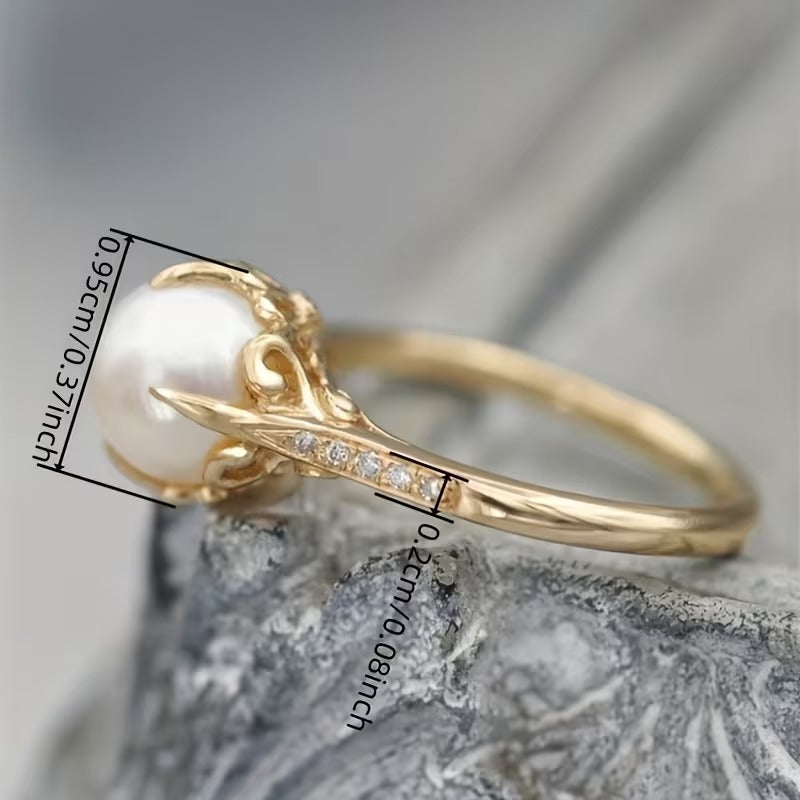 Breast Cancer Awareness Classic Pearl Ring