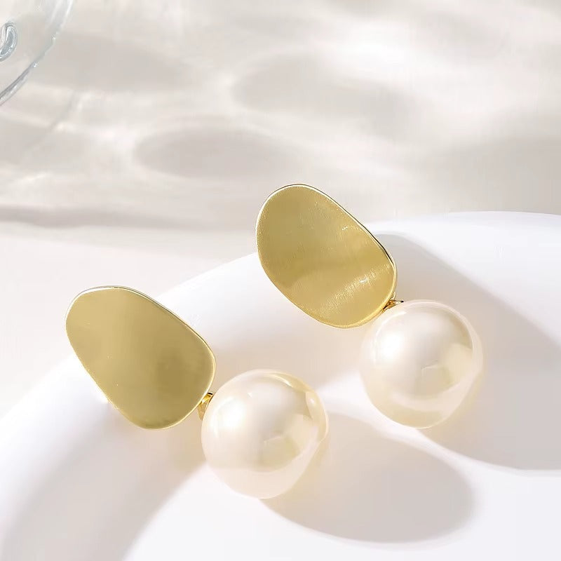 Breast Cancer Awareness | Golden Fresh Water Pearl Earrings  | 1+1 Free Today