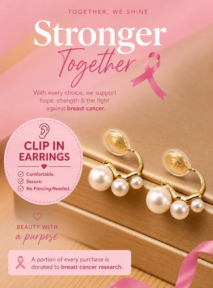 Breast Cancer Awareness | Clip In Pearl Collection - 1+1 Free Today