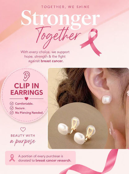 Breast Cancer Awareness | Clip In Pearl Collection - 1+1 Free Today