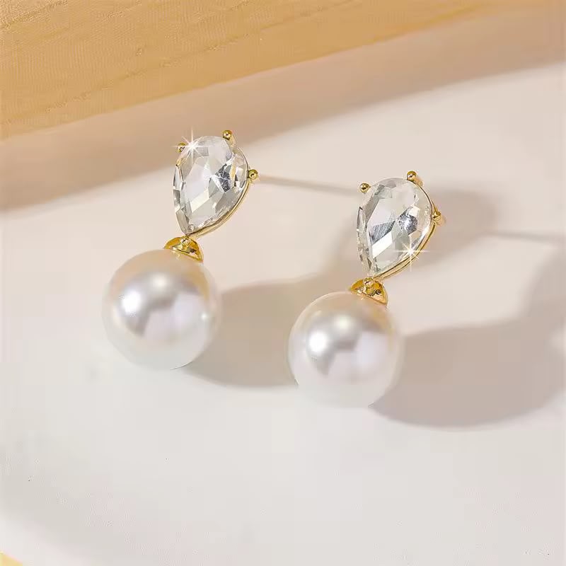 Breast Cancer Awareness Drops Pearl Earring | 1+1 Free Today
