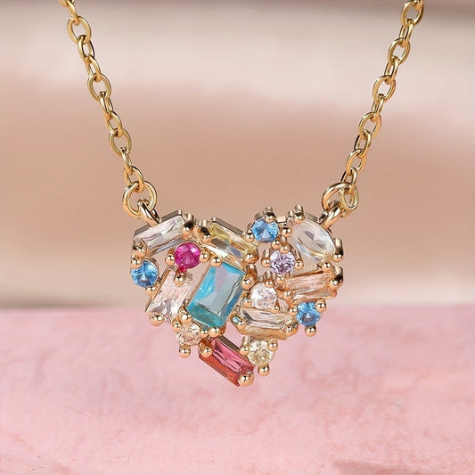 Breast Cancer Awareness Multicolour Heart Necklace | 1+1 Free Today