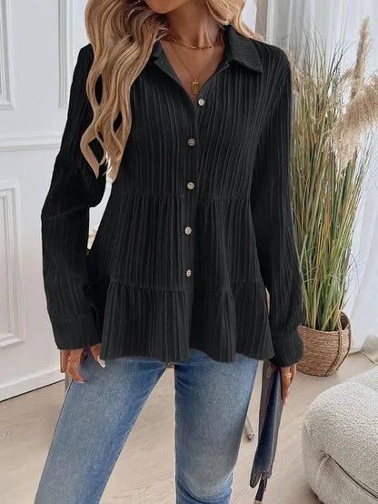 MELINDA | Stylish Long Sleeve Shirt With Buttons