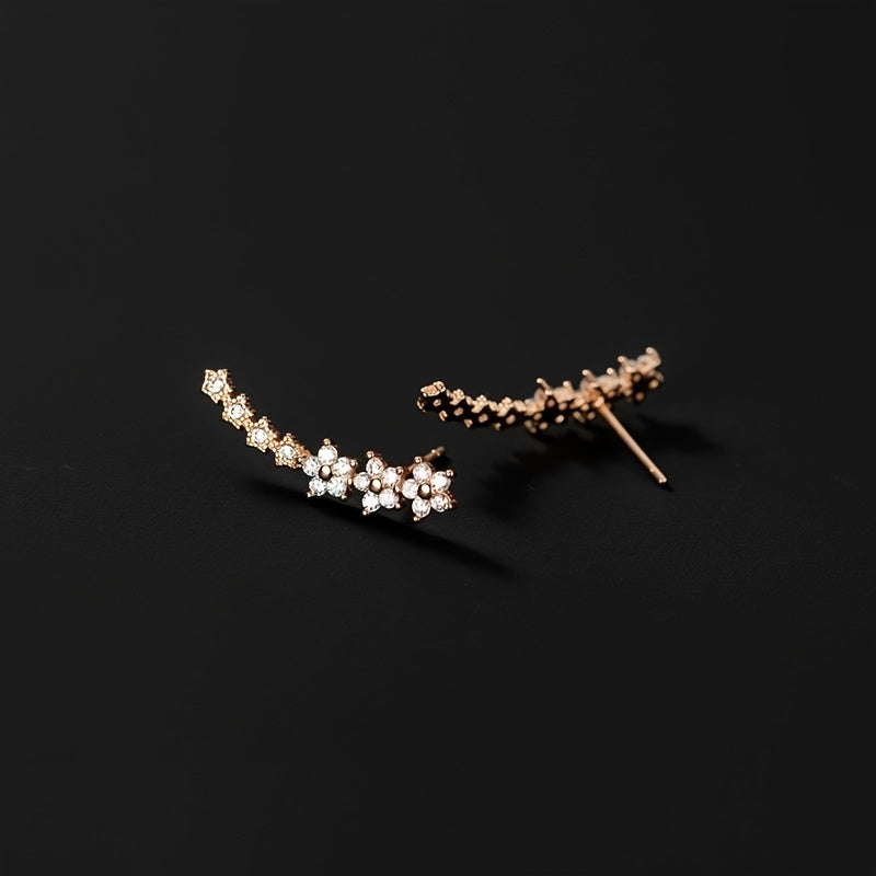 Luxury Floral Rhinestone Earrings