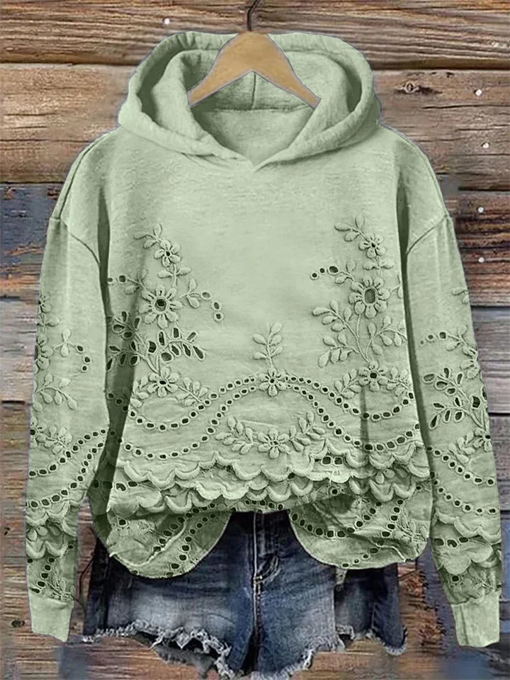 SASKA | Hoodie with Floral Embroidery