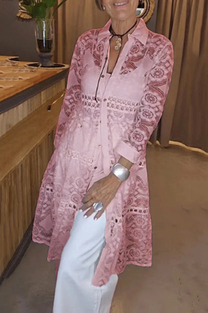 Cassia | Elegant Lace Button Shirt – Timeless Elegance, Everyday Comfort