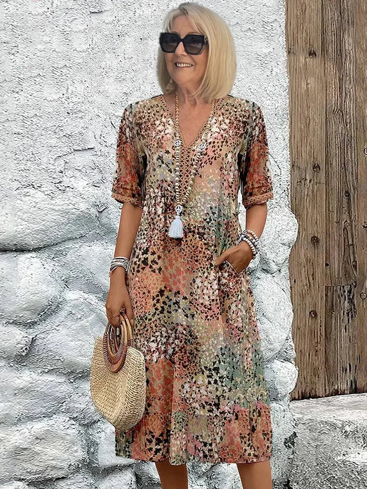 Harper | Vibrant Print Midi Dress