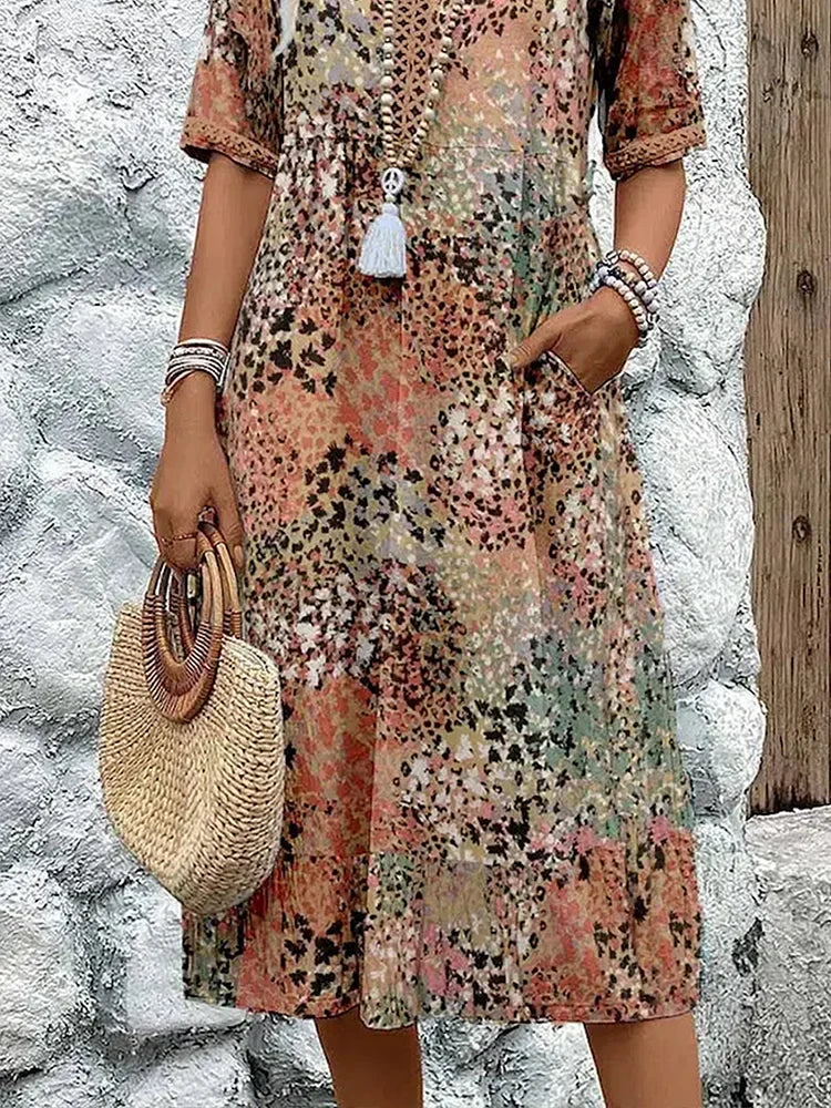Harper | Vibrant Print Midi Dress