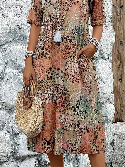 Harper | Vibrant Print Midi Dress