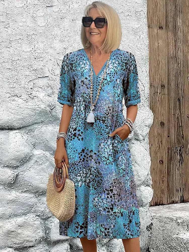 Harper | Vibrant Print Midi Dress