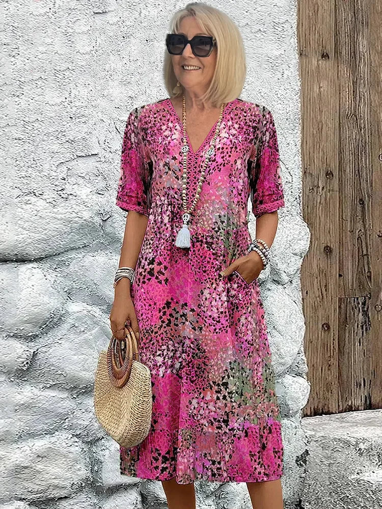 Harper | Vibrant Print Midi Dress