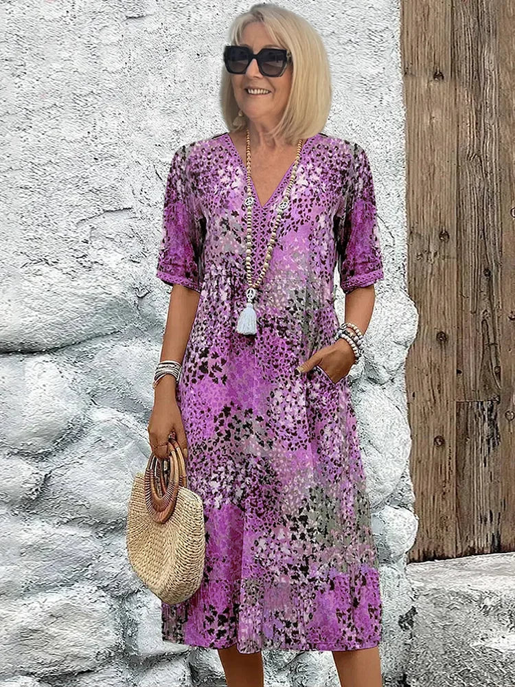 Harper | Vibrant Print Midi Dress