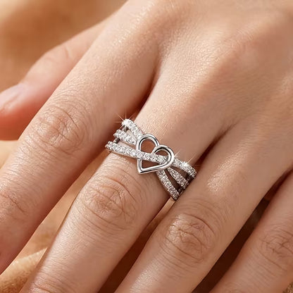 Gold Heart Sparkle Ring