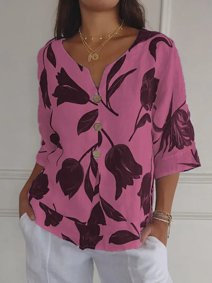 LARA | Floral V-Neck Blouse