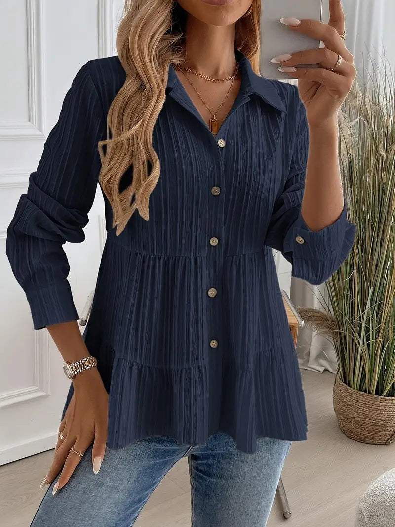 MELINDA | Stylish Long Sleeve Shirt With Buttons