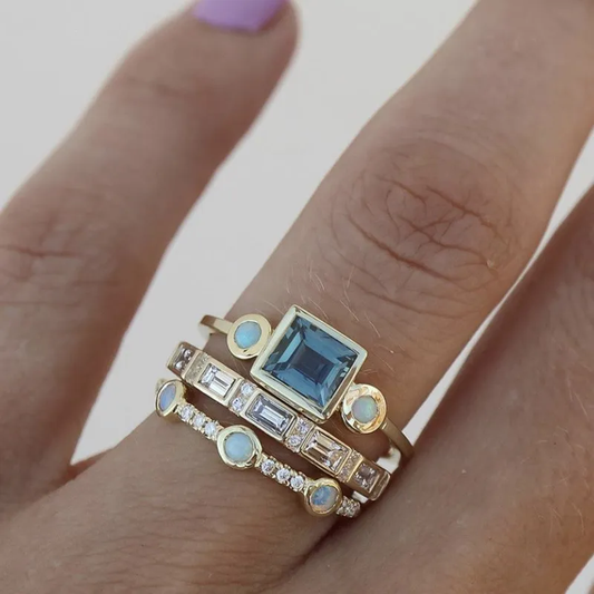 AzureGlow Ring Set