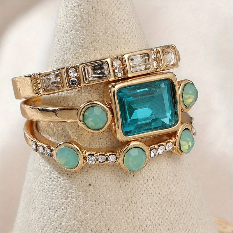 AzureGlow Ring Set