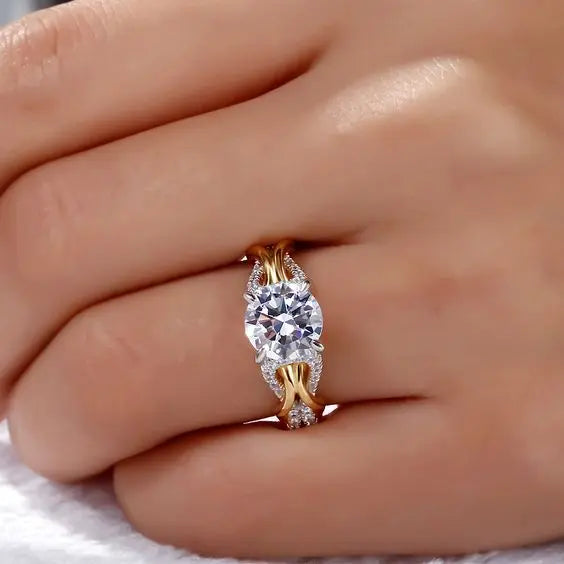 Classic Gold and Silver Crystal Ring