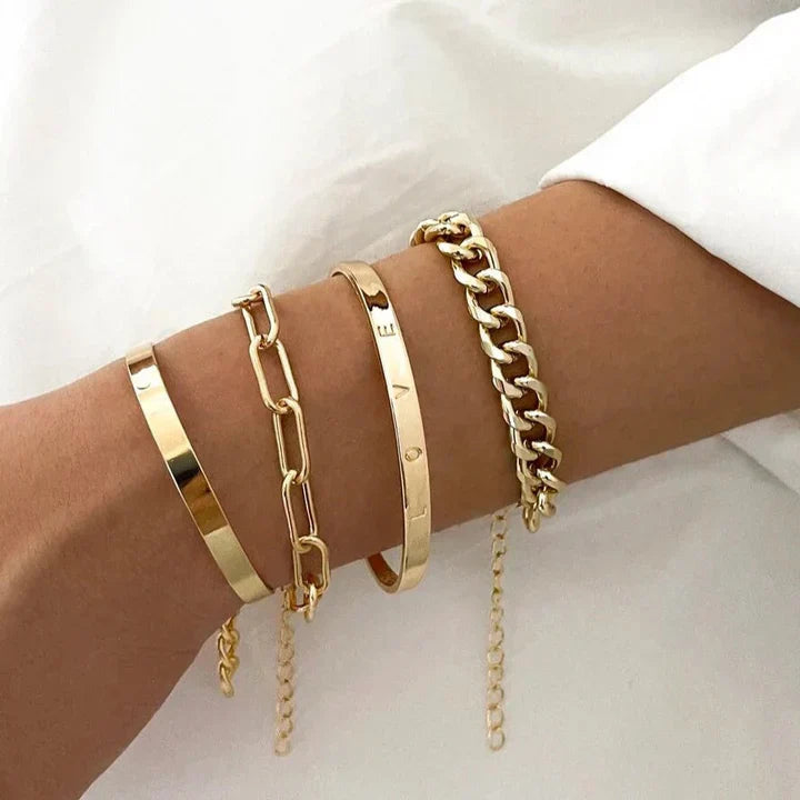 Elan Mercer Bracelet Set | White Gold