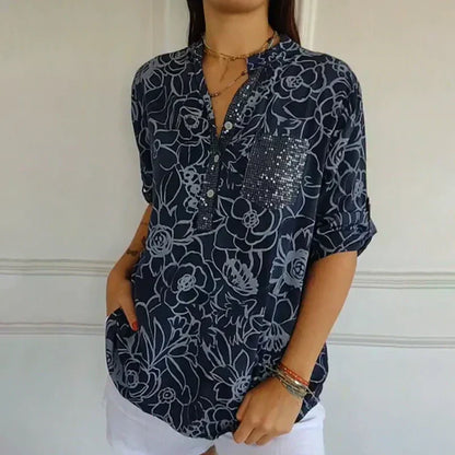 CLARINDA | Printed Button-Up Shirt