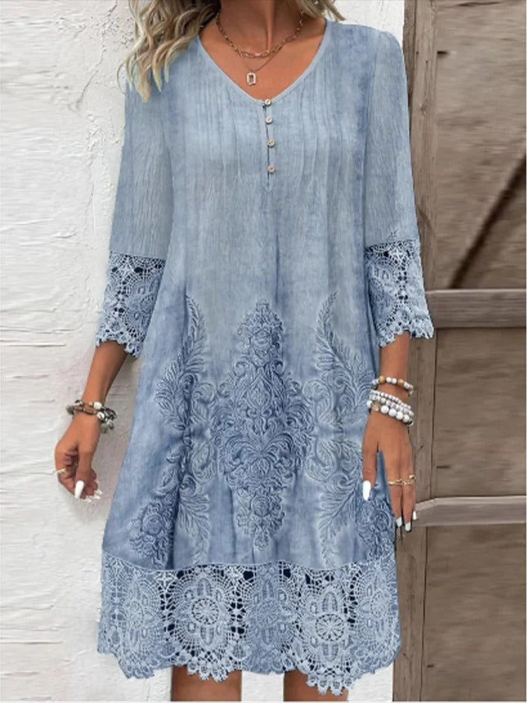 EVELYN | Elegant Lace V-Neck Dress