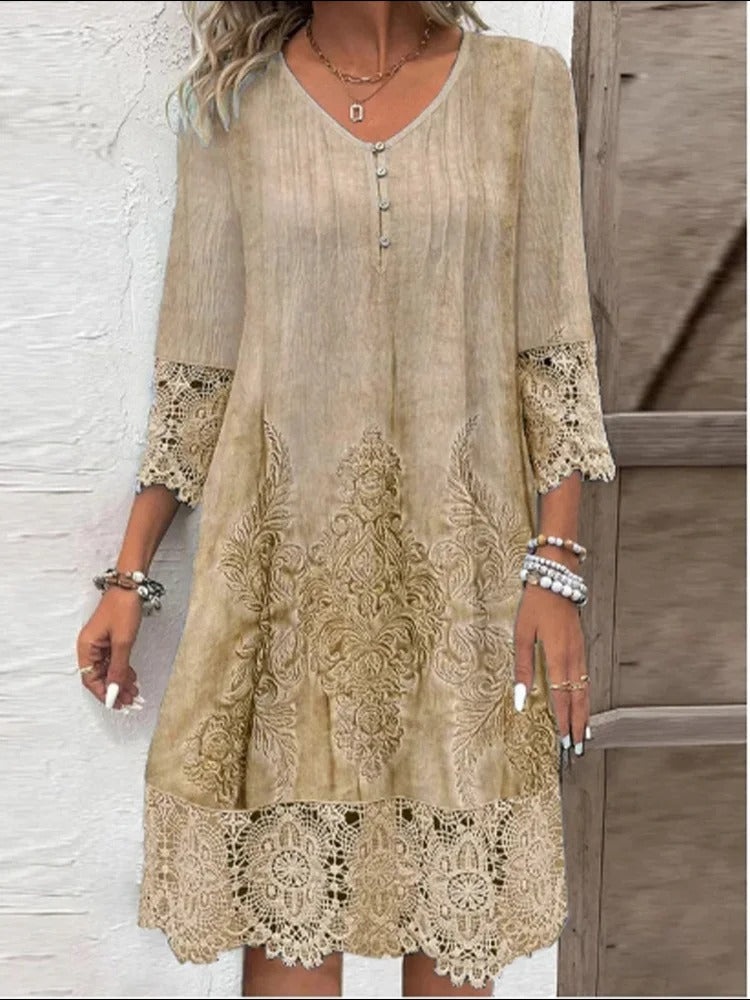 EVELYN | Elegant Lace V-Neck Dress